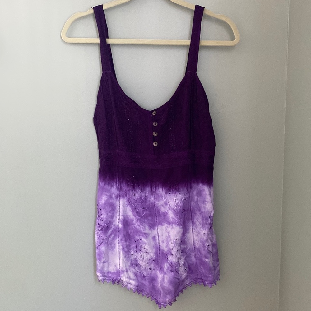 Purple Tie Dye Tank Top Medium